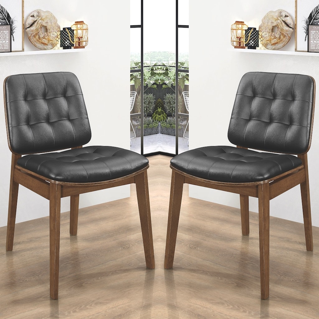 Mid-Century Modern Design Tufted Dining Chairs (Set of 2)