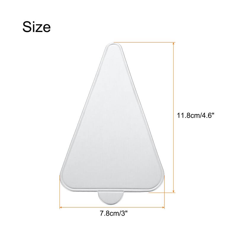 100pcs Mini Cake Boards, Mousse Cake Cardboards Triangle for Cake Bases - Silver Tone