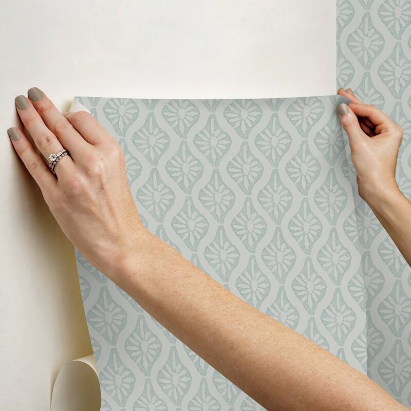 Chris Loves Julia x NuWallpaper Nova Mist Blue Peel and Stick Wallpaper