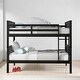 preview thumbnail 12 of 30, Full Over Full Bunk Bed with Convertible Design, Wooden Frame with Guardrails, No Box Spring Required,Guest Room Furniture