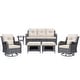 preview thumbnail 55 of 97, Gray Wicker Rattan Outdoor Patio Furniture Set Swivel Chair with Cushion