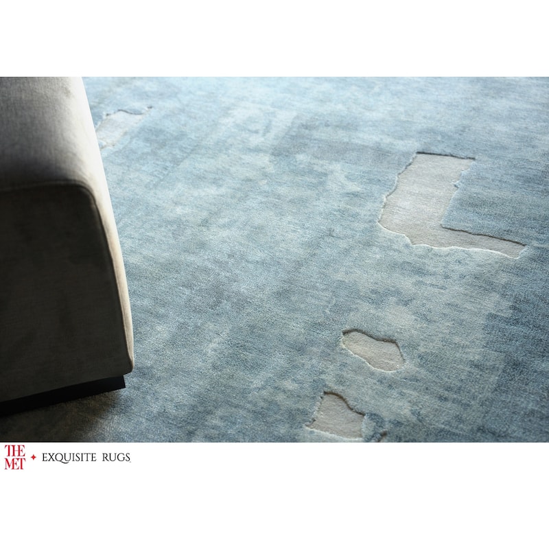 The Met X Exquisite Rugs Papyrus Blue Area Rug