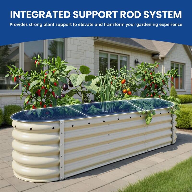 Moasis Oval Metal Outdoor Raised Garden Bed