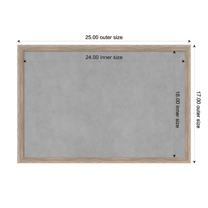 Amanti Art Hardwood Wedge White Wash Framed Magnetic Board - Board Size 24x16