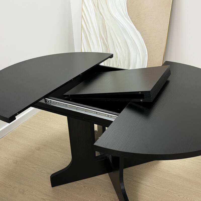 Dining Table for Farmhouse Kitchen with Expandable Oval Table Top