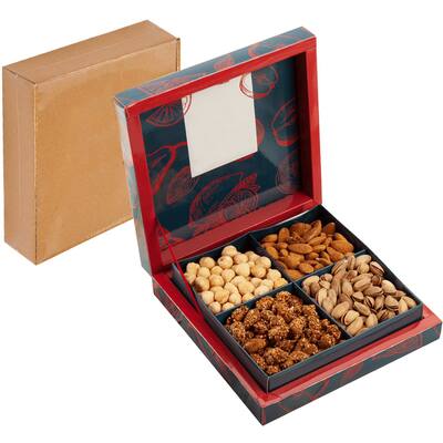 IXIR Gourmet Holiday Snack & Dessert Nuts Gift Basket Platter - 8.39 x 7.8 x 2.2 inches
