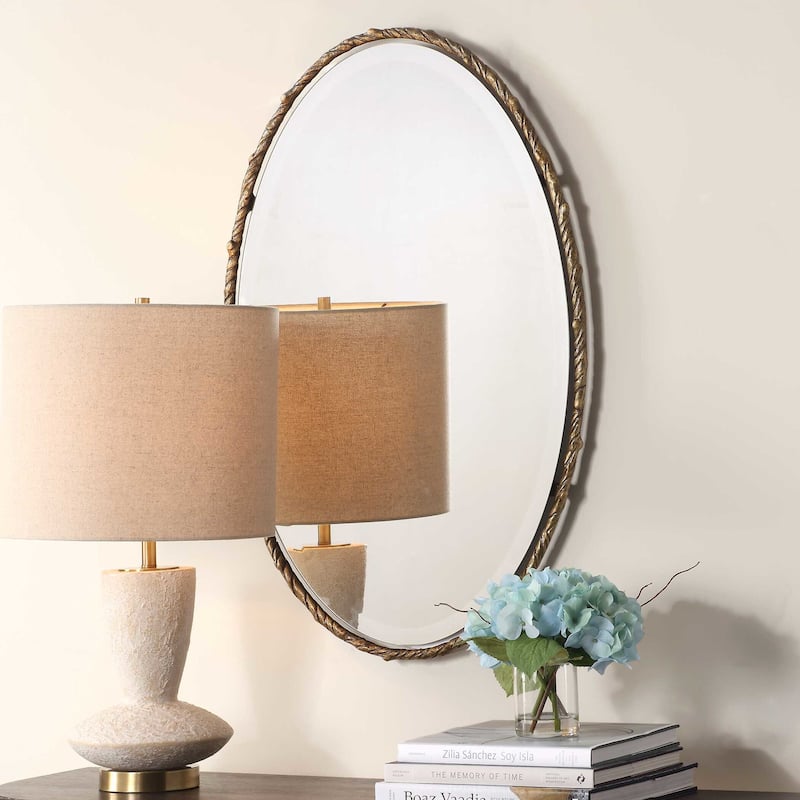 Uttermost 08266 Twisted Branch 22"W x 34"H Oval Beveled Iron Framed