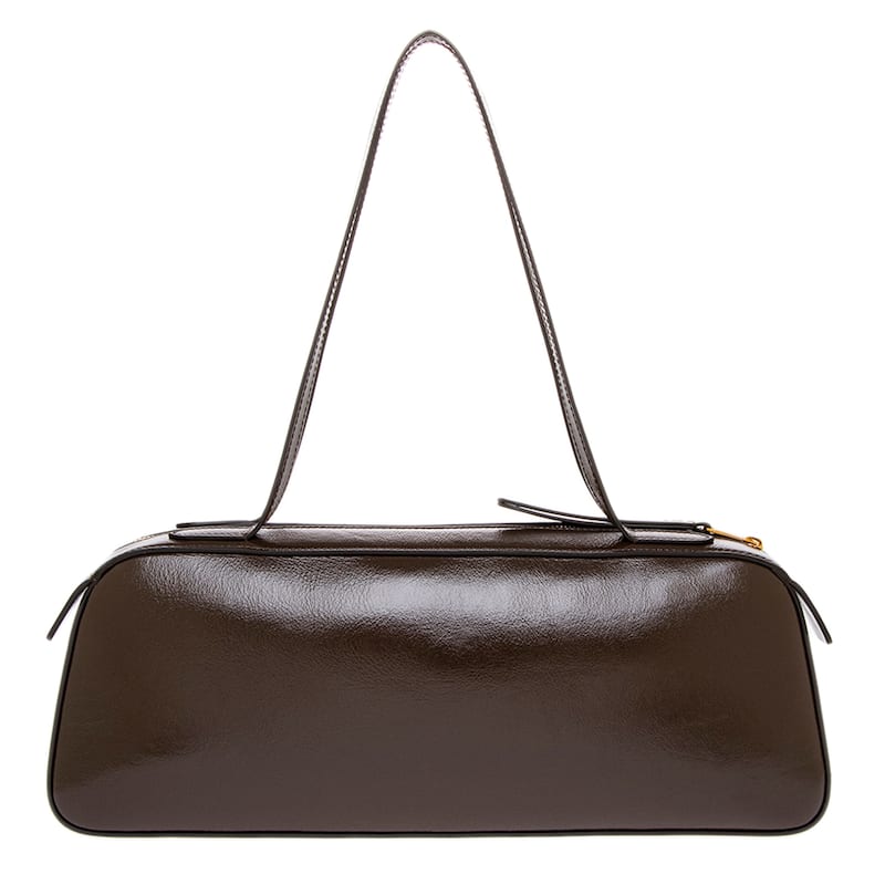 Khaite Simona Shoulder Bag in Crackle Patent Leather