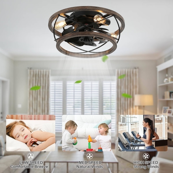 Oaks Aura Farmhouse 5 Light Cage Rustic Wood Chandelier Adjustable Industrial Pendant Ceiling Light for Kitchen Dining Room On Sale Bed Bath Beyond 36874478