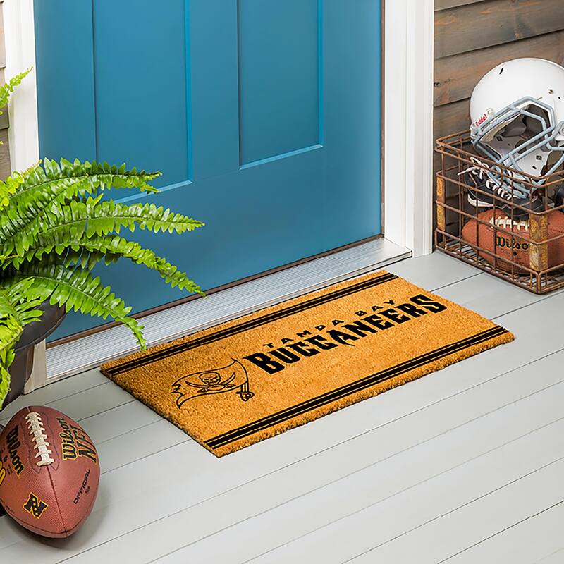 Tampa Bay Buccaneers Monochrome Indoor/Outdoor Coir Door Mat - 28" x 16"