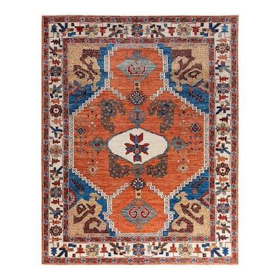 Serapi One-of-a-Kind Hand-Knotted Area Rug - Orange, 8' 2" x 10' 1" - 8' 2" x 10' 1"
