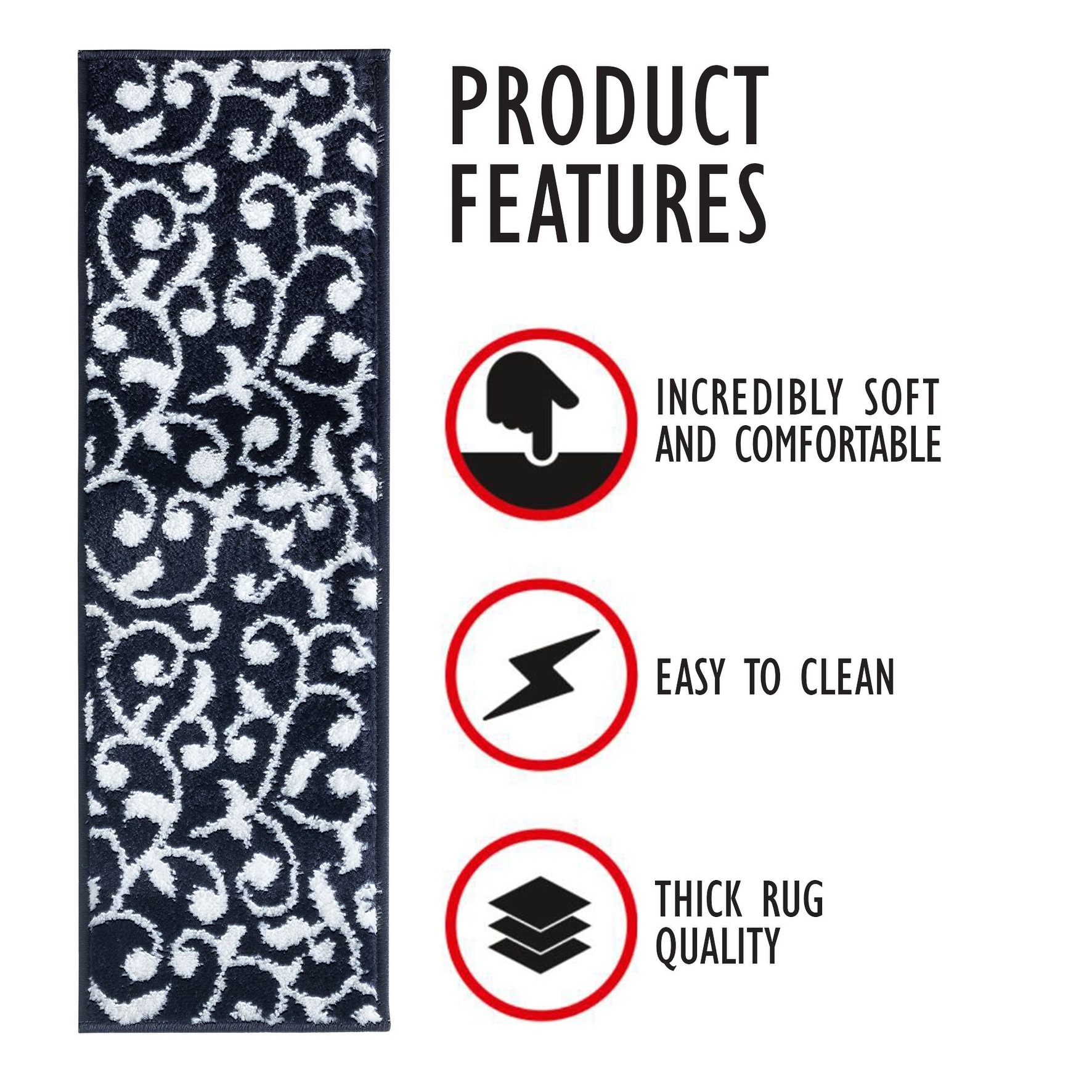 SussexHome Leaves Pattern Stair Treads-image