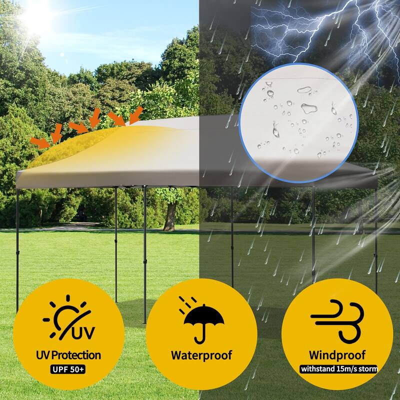 10x20 Heavy Duty Canopy Tent, UV Waterproof, 6 Sidewalls for Wedding