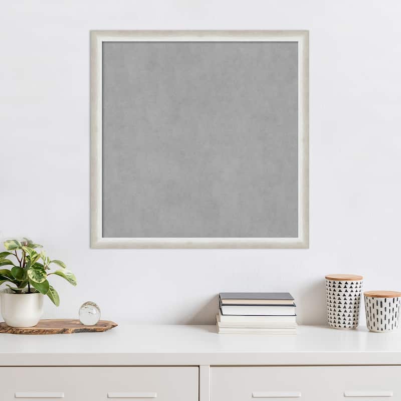 Amanti Art Two Tone Silver Framed Magnetic Board