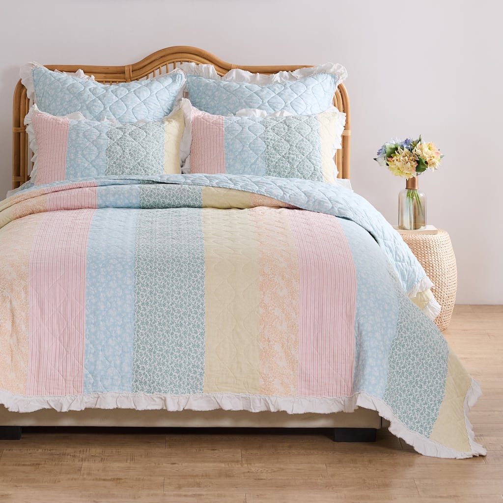 Greenland Home Fashions Tessie Cotton Calico Quilt Set