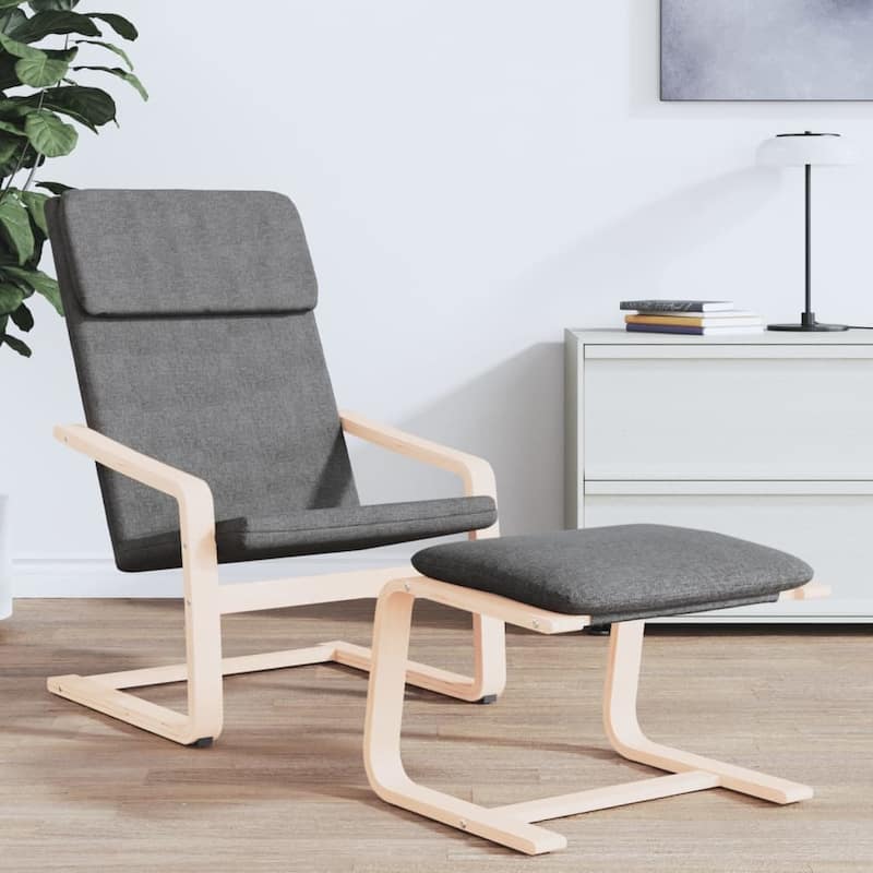 vidaXL Relaxing Chair Cream Fabric - 23.2" x 32.3" x 38.6"