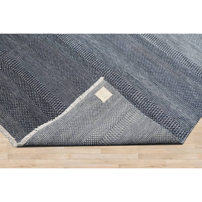 9'1''x12'2" Blue Tibetan Wool Hand Knotted Contemporary Oriental Rug - 9' 1'' x 12' 2''