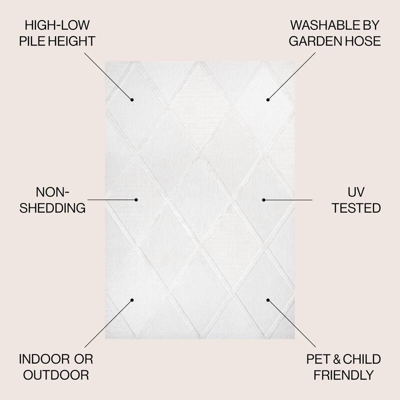 JONATHAN Y Talaia Diamond Trellis Indoor/Outdoor Area Rug
