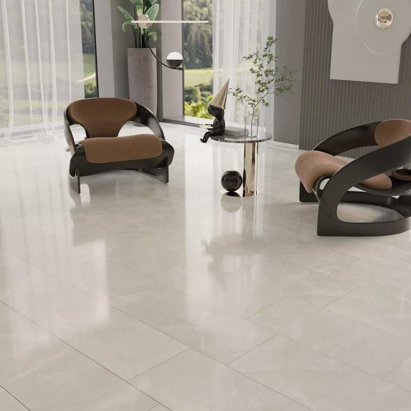 Geo Lust 12in x 24in White Polished Porcelain Tile - Floor & Wall