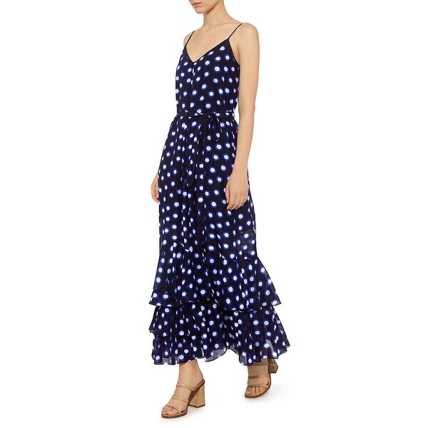 blue polka dot maxi dress
