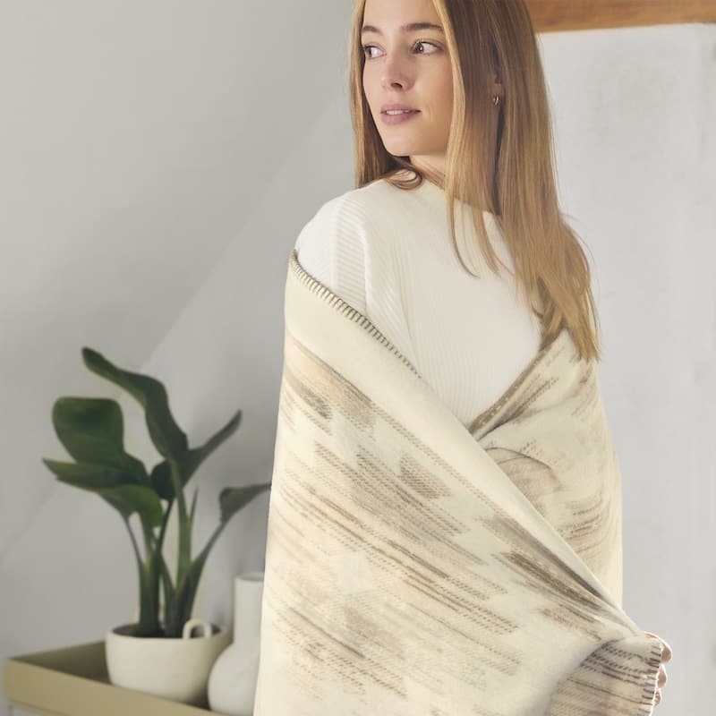 IBENA Cotton Southwestern Natural Oversize Throw 'Girga'