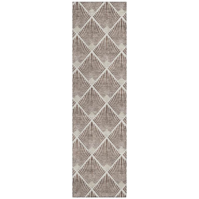 Machine Washable Indoor/ Outdoor Chantille Modern Shells Rug