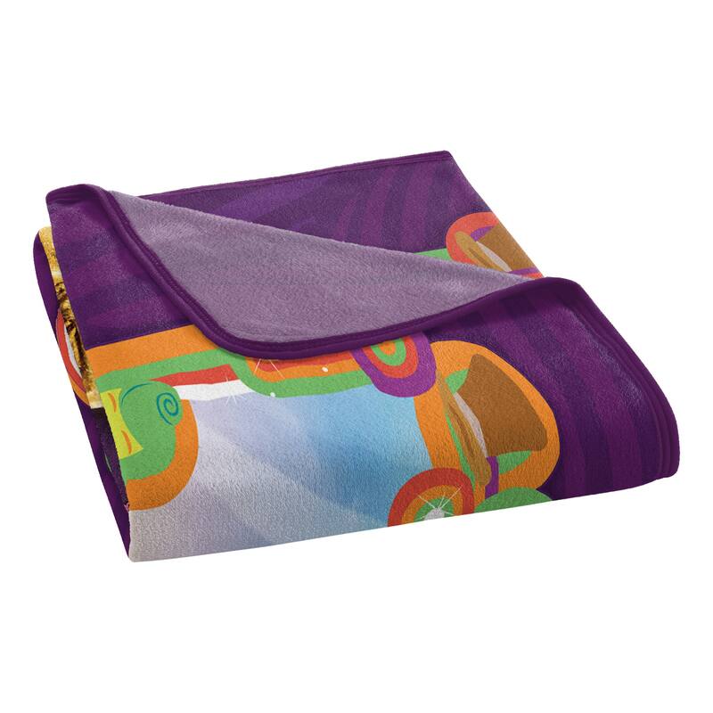 Warner Brothers Willy Wonka Wonderful Wonka Micro Raschel Throw Blanket