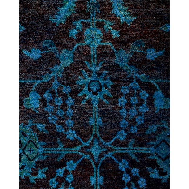 Fine Vibrance One-of-a-Kind Hand-Knotted Area Rug - Blue, 9' 0" x 11' 10" - 9' 0" x 11' 10"