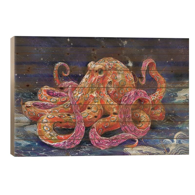 Poisonous Bubblegum Print On Wood by Swartz Brothers Art - Multi-Color - 26x40x1.5