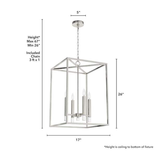 dimension image slide 1 of 4, Hunter Sunjai 4 Light Modern Candle Pendant - Entry, Dining room - Caged, Glam, Candle