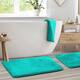 Clara Clark Ultra Soft Plush Bathroom Rug - Non-Slip, Velvet, Memory Foam Bath Mat - Set of 2