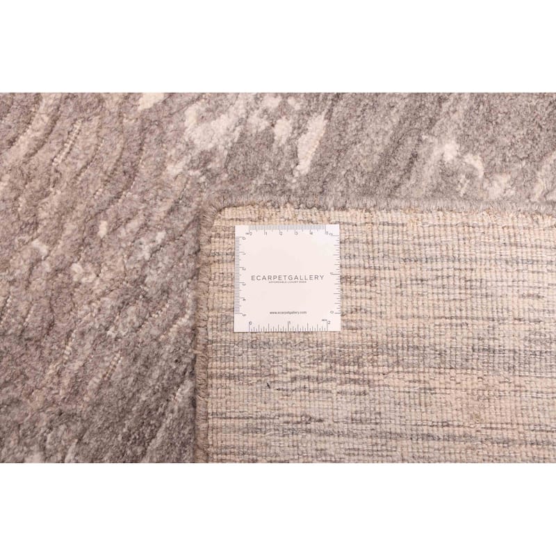 ECARPETGALLERY Hand Loomed Elysian Dark Grey Viscose, Wool Rug - 10'0 x 13'9