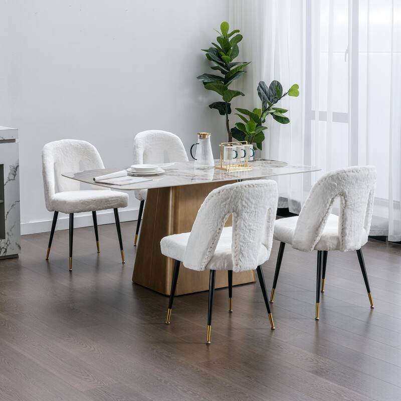 Modern Velvet Upholstered Dining Chairs Set of 6