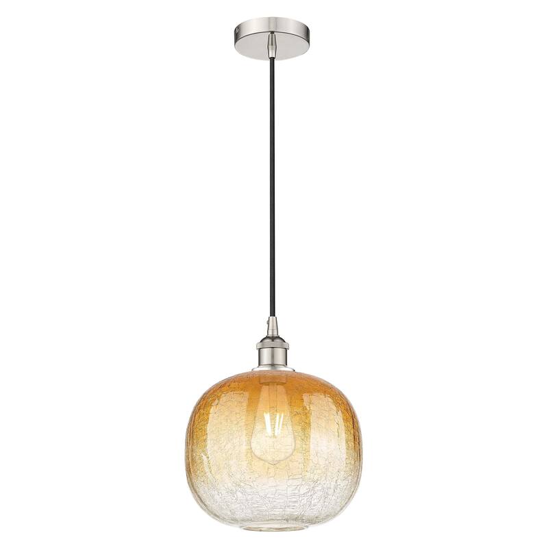 Innovations Lighting Endless Possibilities Edison - Brookhaven Sphere - 1 Light 11" Cord Hung Mini Pendant - Polished Nickel/Amber