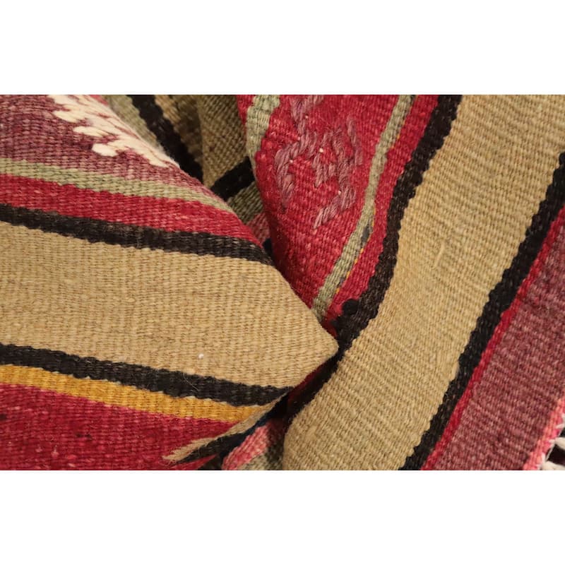 Hand Woven Oriental 100% Wool Carpet Southwestern Tribal Multi-Colored Kilim Area Rug - 7' 11'' X 5' 7''