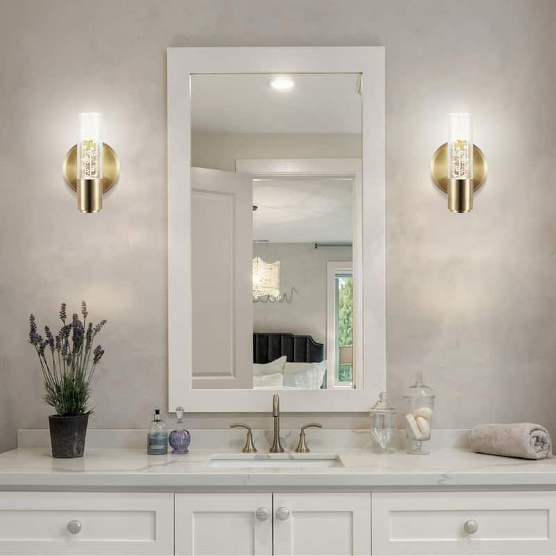 Alain Minimalist Modern Bubble Acrylic/Iron Integrated LED Vanity Light, by JONATHAN Y