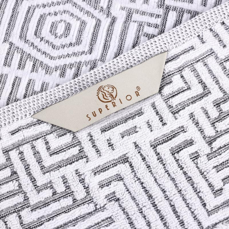 Superior Jasper Cotton Modern Geometric Jacquard Hand Towel Set of 6