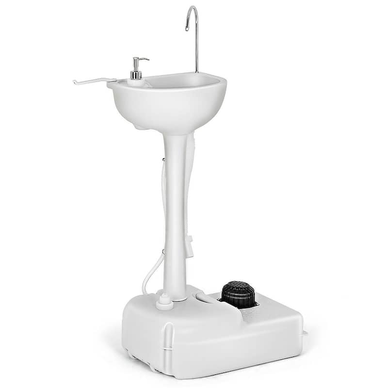 Costway 5 Gallon Portable Wash Sink Hand Wash Basin Stand - See Details - Grey - See Details