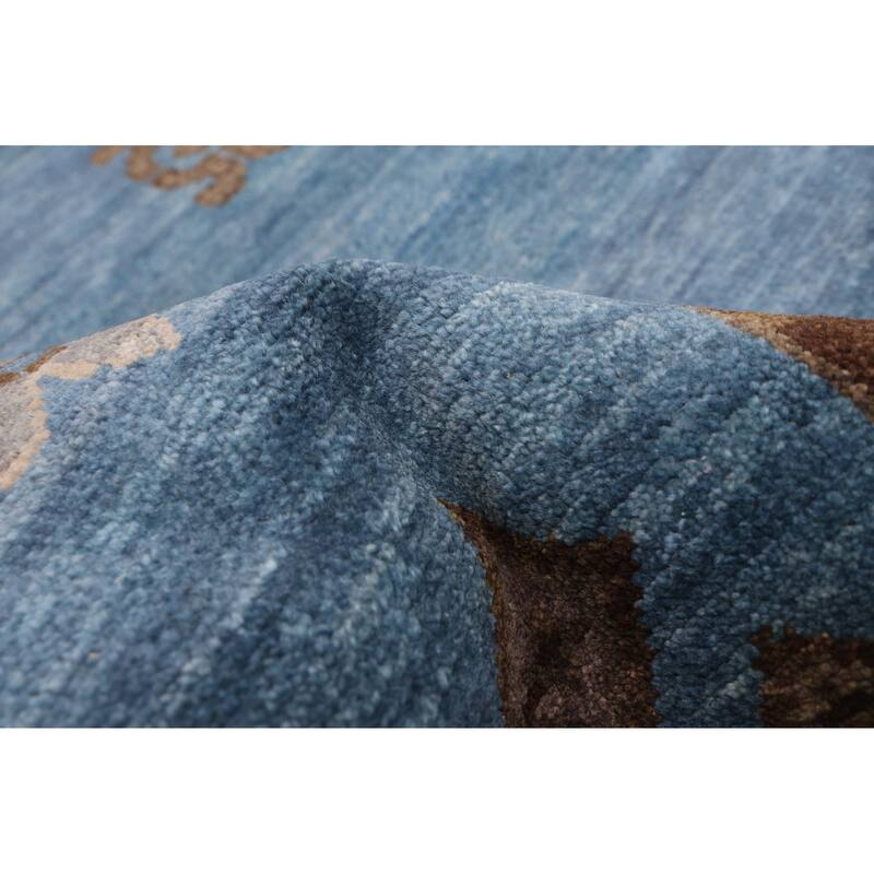 ECARPETGALLERY Hand-knotted Jules Serapi Dark Blue Wool Rug - 8'2 x 9'11