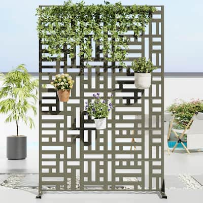 Dovelina 6ft.Outdoor Freestanding Metal Privacy Screen Decorative Garden Fence - 72"x47"