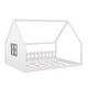 preview thumbnail 9 of 10, White Full Pine House Bed with Fence