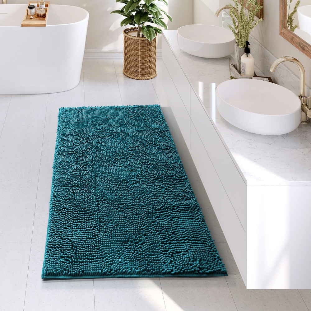Tapis De Bain Antidérapant - Motif Baleine Bleue, Microfibre Absorbante, Lavable (47x63 Cm)