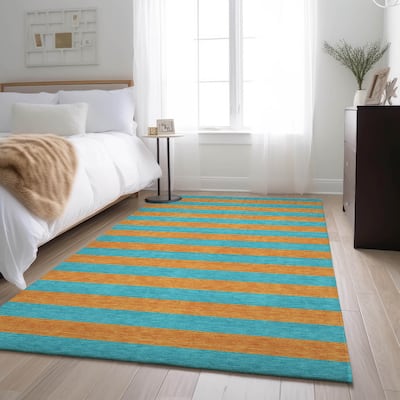 Premium Washable Super Soft Cabana Stripe Mayfield Rug