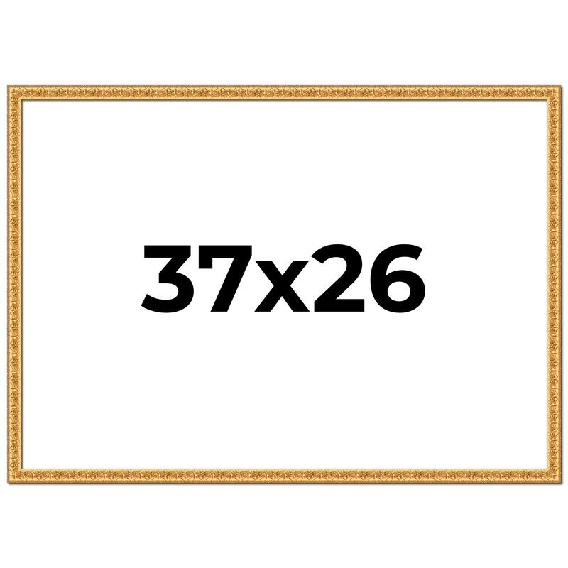37x26 Frame Gold Real Wood Picture Frame Width 1 inches | Interior