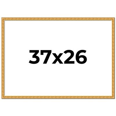 37x26 Frame Gold Real Wood Picture Frame Width 1 inches | Interior