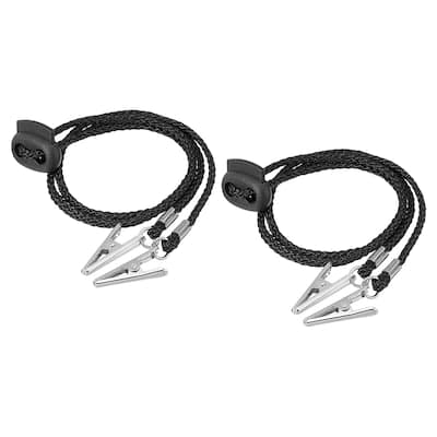 12.8" 2Pcs Napkin Chain Adjustable Bib Holder Chain Sun Hat Strap Lanyard Black