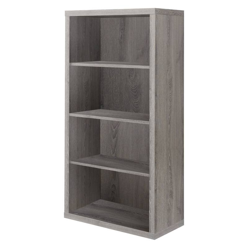 White Wood Adjustable Four Tier Bookcase