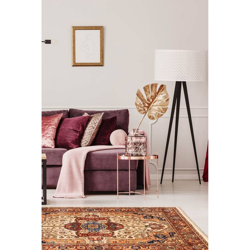 ECARPETGALLERY Hand-knotted Aryana Ivory Wool Rug - 5'8 x 7'10