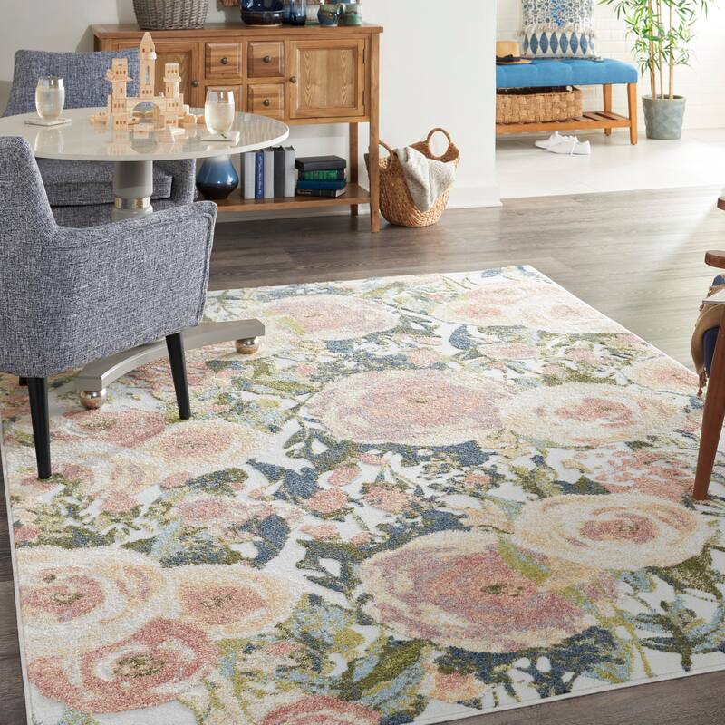 Nourison Trance Contemporary Floral Area Rug