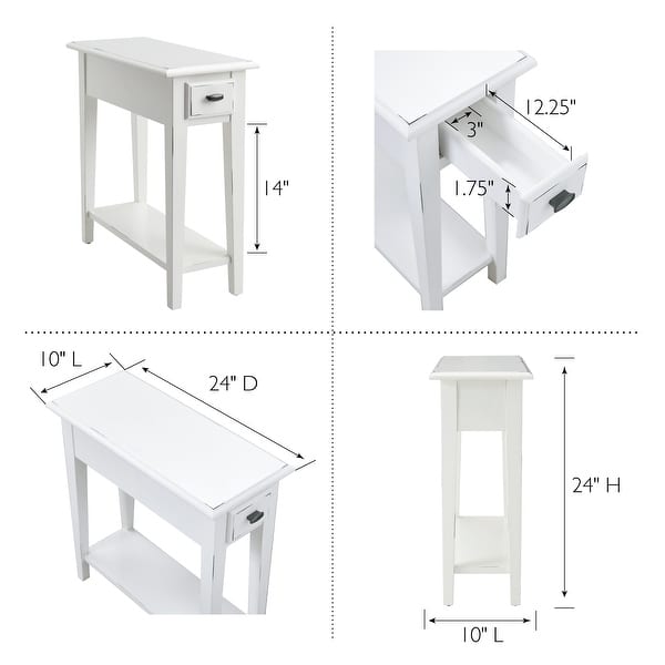 Leick Home One Drawer Narrow Side Table with Shelf - Bed Bath & Beyond ...